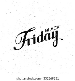 Black Friday Sale label. Vector vintage illustration. Promotional banner template with lettering composition