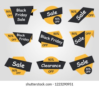 Black Friday sale labels - different type stickers