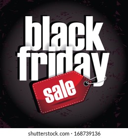 Black Friday sale layered type design element. Black design for the Friday after Thanksgiving. EPS 10 vector, grouped for easy editing. No open shapes or paths. 