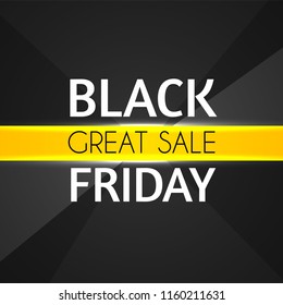 Black Friday Sale Layout Template with 3D Triangles. Vector illustration