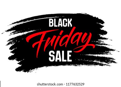 Black Friday Sale lettering on a brush stroke. Abstract calligraphic vector illustration for your business. Handwritten lettering, calligraphy with light background for logo, banners, labels.