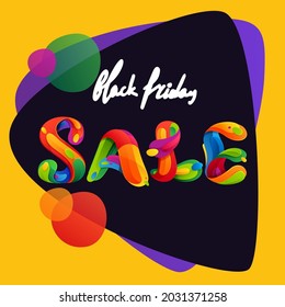Black Friday Sale lettering on triangle background for your poster, flyers, and other advertising.