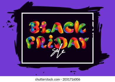 Black Friday Sale lettering on brush stroke background for your poster, flyers, and other advertising.