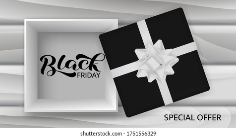 Black friday sale lettering. Quote for card or poster. Vector illustration