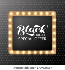 Black friday sale lettering. Quote for card or poster. Vector illustration
