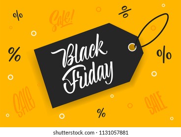 Black Friday and sale lettering signs