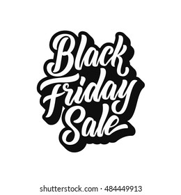 Black Friday Sale lettering text illustration.