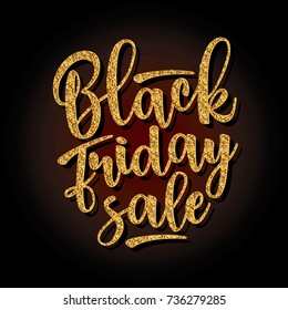 Black Friday Sale lettering. Vector illustration for labels, badges, prints, posters, web. 