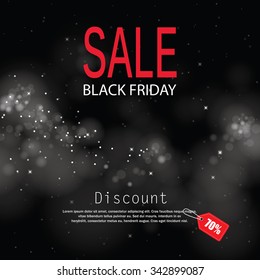 black friday sale with lights bokeh background 