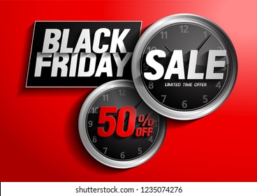 black friday sale,  limited time offer, vector illustration, you can place relevant content on the area.