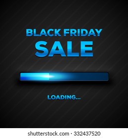 Black Friday Sale Loading Bar Background. Design Template for eCommerce Business Website / Presentation. Vector Illustration .