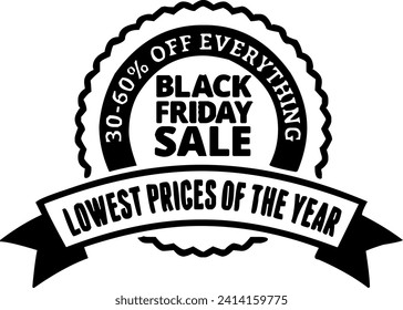 Black Friday Sale logo for advertising, icon, discount tag, level, vector logo template. stock image