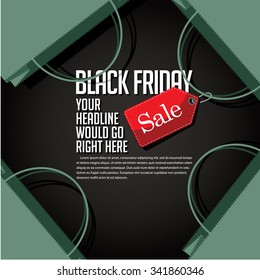 Black Friday sale marketing advertising web page template. Black Friday design. EPS 10 vector royalty free illustration