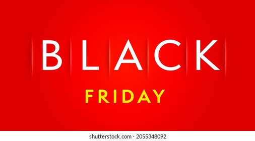 Black Friday sale minimal banner text effect design template. Retail shopping with discount promotion and ecommerce marketing campaign advertisement vector illustration