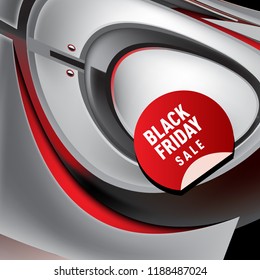 Black Friday Sale with Modern Futuristic Illustration Background for Promotion Banner and Poster