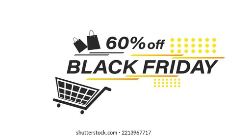 Black Friday Sale, Modern minimal design with sale tag, 50% offer