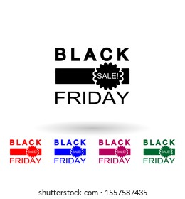 Black friday sale multi color icon. Simple glyph, flat vector of black friday icons for ui and ux, website or mobile application