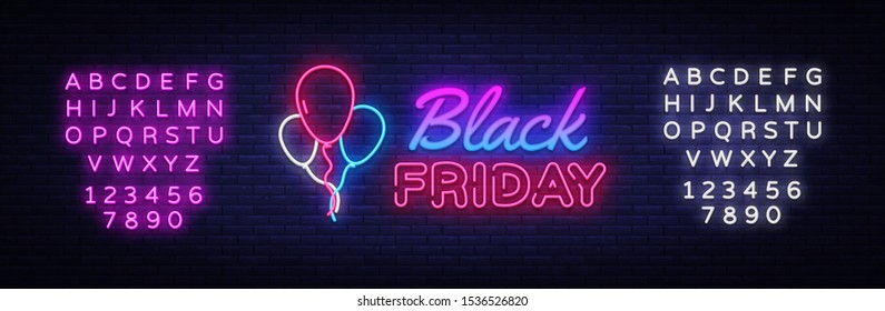 Big Set Black Friday Neon Signs Stock Vector (Royalty Free) 1530326969 ...