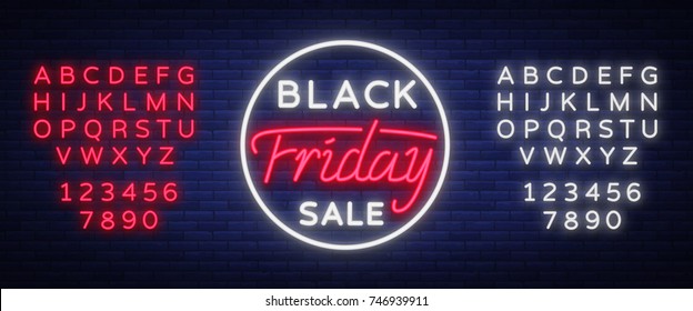 Black Friday Sale Neon Sign Neon Stock Vector (Royalty Free) 746939911