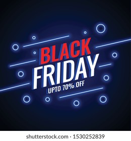 black friday sale neon style background design