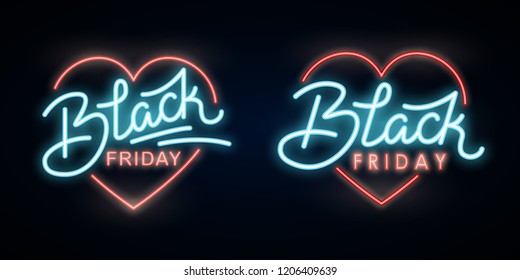 Black Friday sale Neon vector background set. For art template design, list, page, mockup brochure style, banner, idea, cover, booklet, print, flyer, book, blank, card, ad, sign, poster, badge.