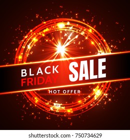 black friday sale neon vector banners. illustration.