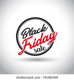 Black Friday Sale. New Creative Typography in Circle on White Background.