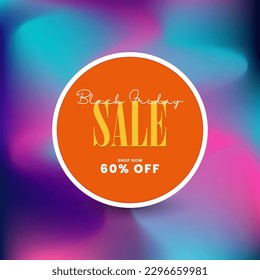 Black Friday sale off banner vector, 60 percent discount for black Friday concept artwork, promo vector templates design