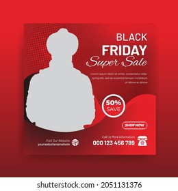 Black Friday Sale Offer Social Media Post Web Banner Template Design