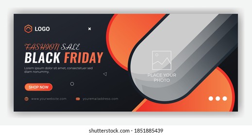 Black friday sale offer web banner & facebook cover design template	