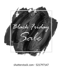 Black Friday Sale on abstract black watercolor background, illustration.