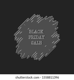 Black Friday sale on black background with abstract frame-Vector illustration