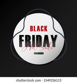 Black Friday sale on BLACK background.Vector illustration.