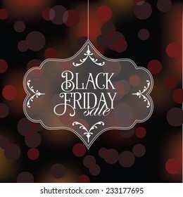 Black Friday Sale ornament on bokeh background EPS 10 vector stock illustration