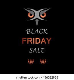 Black friday sale with owl icon