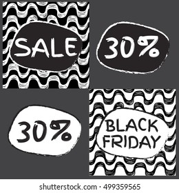 Black friday sale pattern. Ipanema pattern. 30% discount.