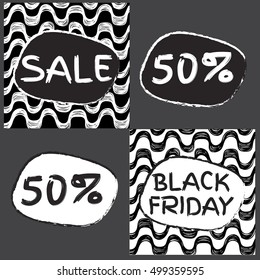 Black friday sale pattern. Ipanema pattern. 50% discount.