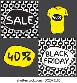 Black friday sale pattern. Ipanema pattern. 40% discount.