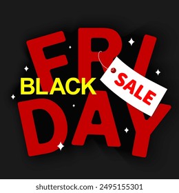 Black Friday Sale phrase on a black background. Vector illustration.