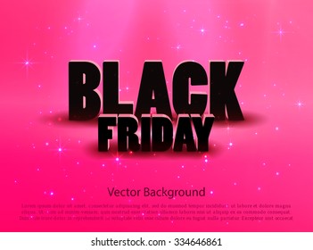 Black friday sale pink  background. Vector illustration