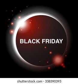 Black friday sale. Planet Eclipse concept for your design. Vector.