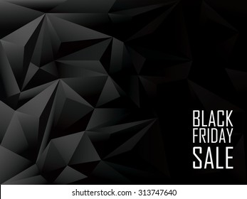 Black Friday sale polygonal background. Shopping discounts promotion. Advertising banner with space for text. Eps10 vector illustration.