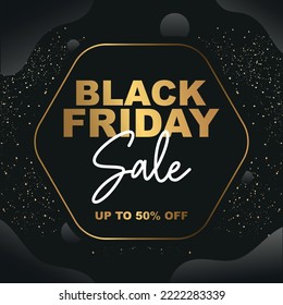 Black Friday Sale Post. Social Media Vector Illustration Template