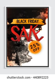 Black Friday Sale Poster, 25% Off, Abstract Sale Background, Vector illustration.