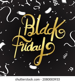 Black Friday Sale Poster with balloons for Retail,Shopping or Black Friday Promotion. Modern design.Universal  