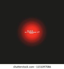 Black Friday sale poster or banner. Glowing colorful circle with red light effect on black abstract background. Design template for shopping