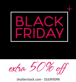Black Friday Sale Poster Banner. Typography vector template Retro style. Vintage design .