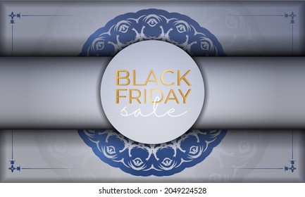 Black friday sale poster in beige color with geometric ornament