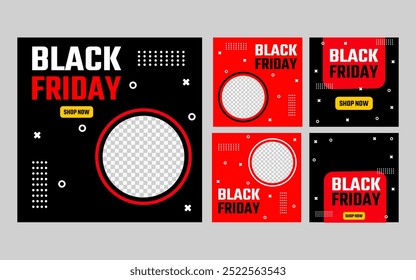 Black Friday Sale Poster with Bold Red and Black Design