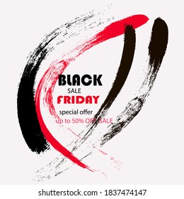 Black Friday sale poster brush. Background abstract, art creative. Vector poster.